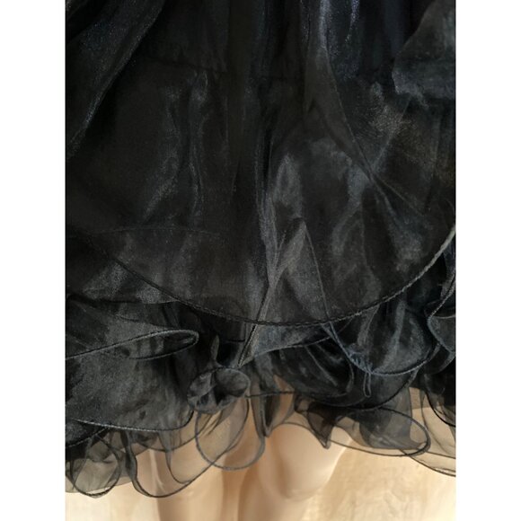 Vintage Retro Cache Black Cocktail Dress Prom Homecoming Ruffle Skirt Sz 4 - Picture 10 of 13
